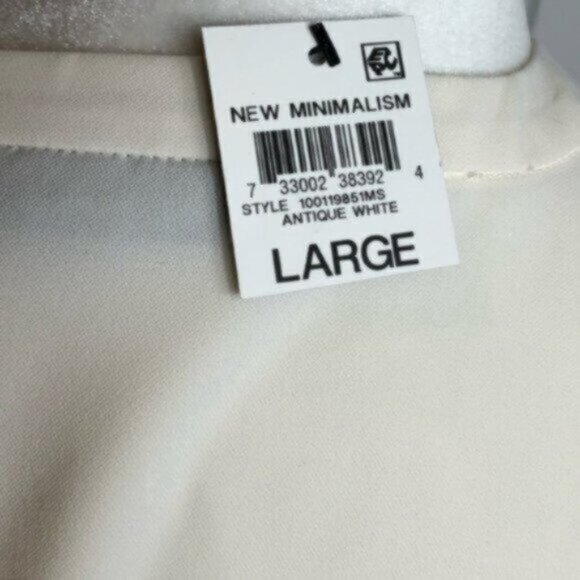 NWT Alfani White Button Down Blouse Large - Picture 7 of 8